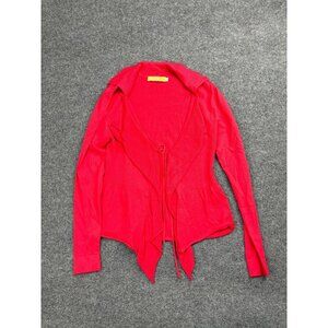 Crisca Cardigan Women's Small‎ Pink Long Sleeve Tie Front Lightweight